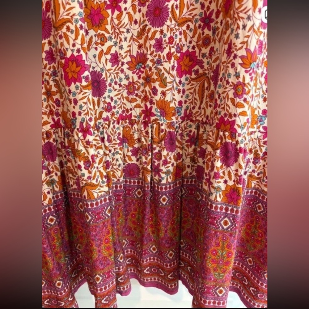 NATURAL LIFE Pink and Red Floral Midi Dress - Picture 6 of 6